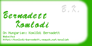 bernadett komlodi business card